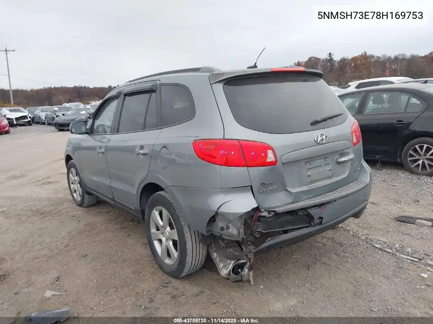 5NMSH73E78H169753 2008 Hyundai Santa Fe Limited/Se