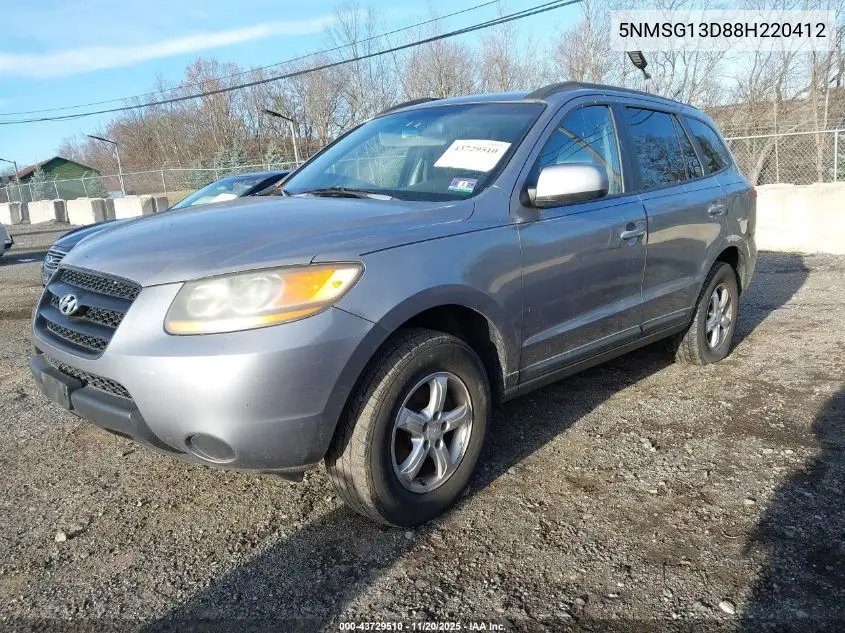 5NMSG13D88H220412 2008 Hyundai Santa Fe Gls