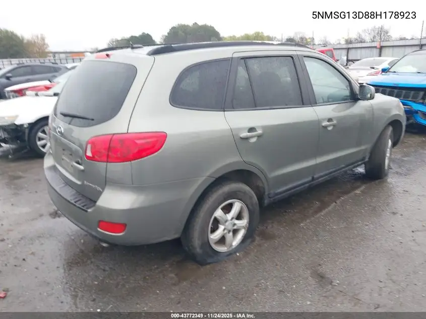 5NMSG13D88H178923 2008 Hyundai Santa Fe Gls