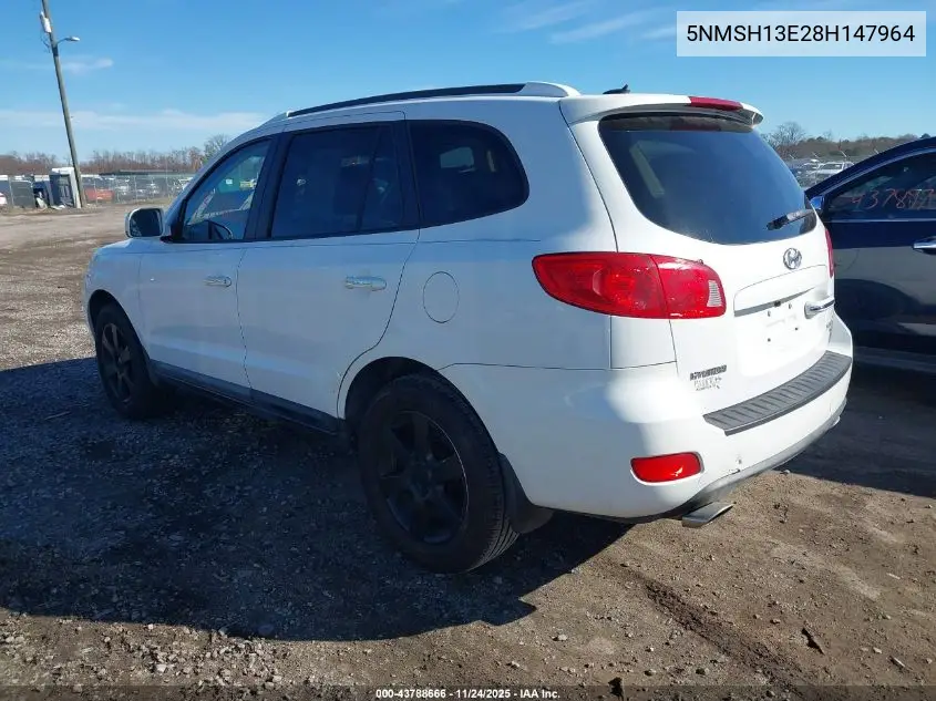 5NMSH13E28H147964 2008 Hyundai Santa Fe Limited/Se