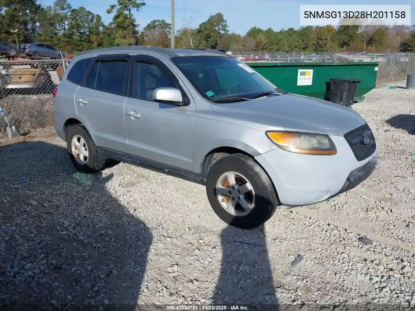 5NMSG13D28H201158 2008 Hyundai Santa Fe Gls