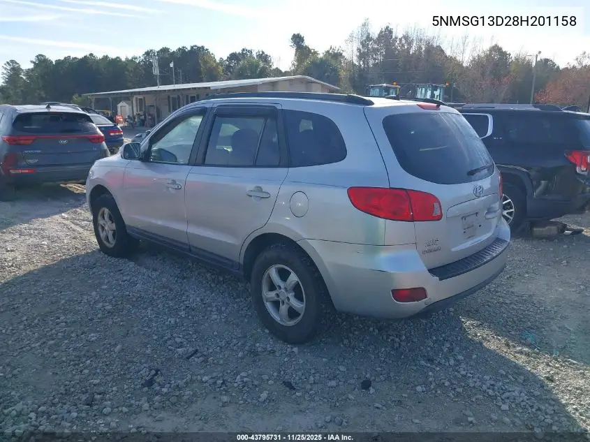 5NMSG13D28H201158 2008 Hyundai Santa Fe Gls