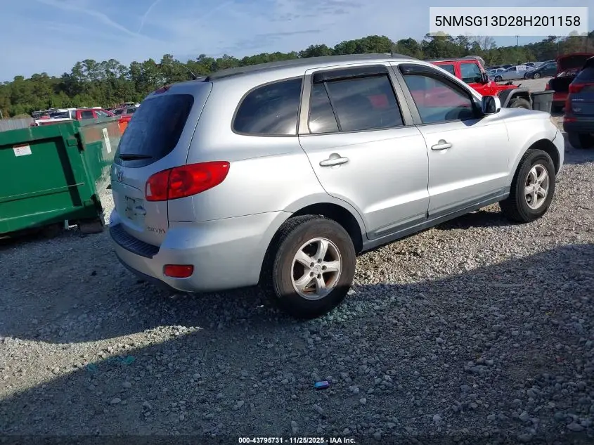 5NMSG13D28H201158 2008 Hyundai Santa Fe Gls