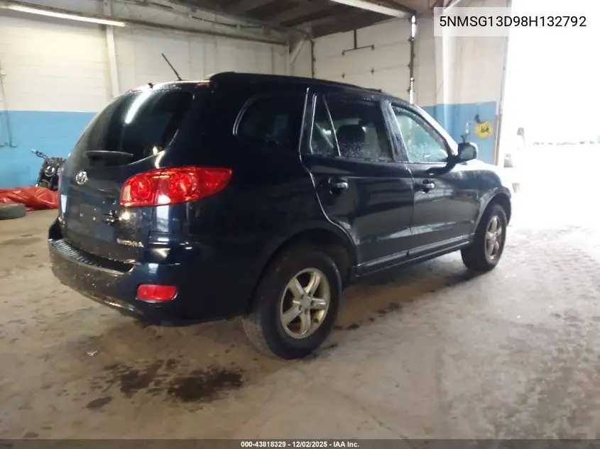 5NMSG13D98H132792 2008 Hyundai Santa Fe Gls