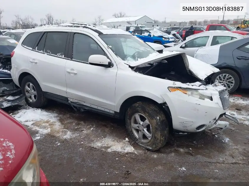 5NMSG13D08H183887 2008 Hyundai Santa Fe Gls