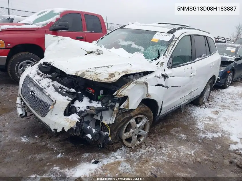 5NMSG13D08H183887 2008 Hyundai Santa Fe Gls