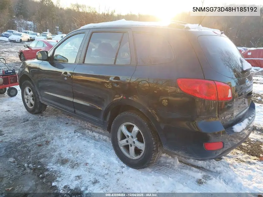 5NMSG73D48H185192 2008 Hyundai Santa Fe Gls