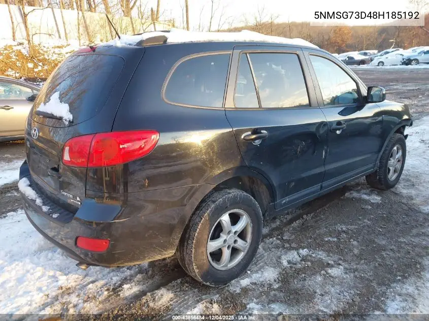 5NMSG73D48H185192 2008 Hyundai Santa Fe Gls