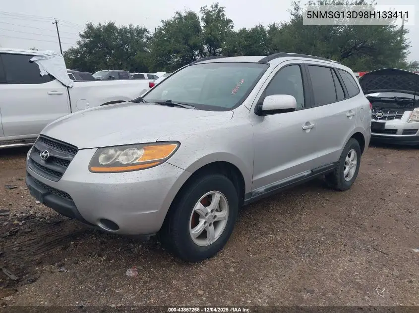 5NMSG13D98H133411 2008 Hyundai Santa Fe Gls
