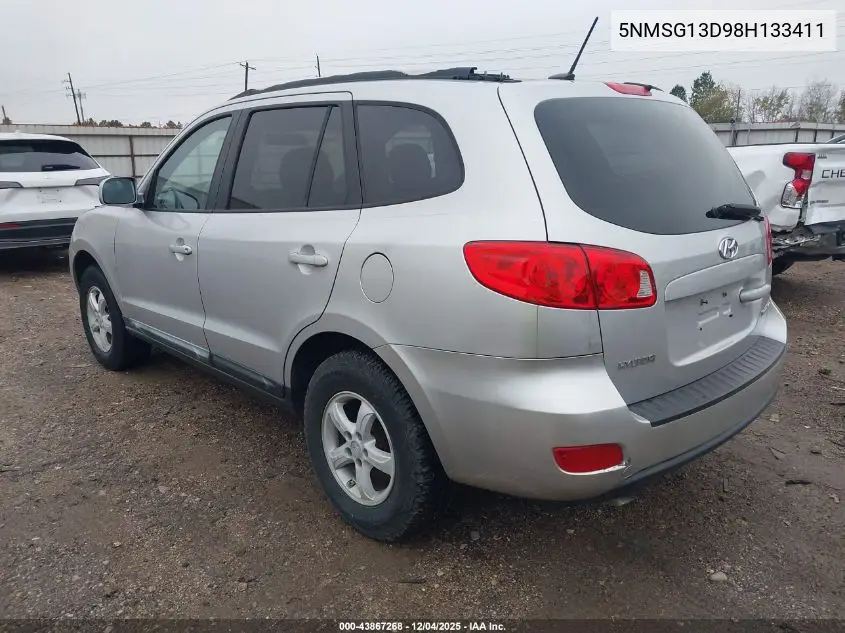 5NMSG13D98H133411 2008 Hyundai Santa Fe Gls