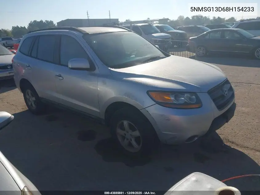 5NMSG13D68H154233 2008 Hyundai Santa Fe Gls