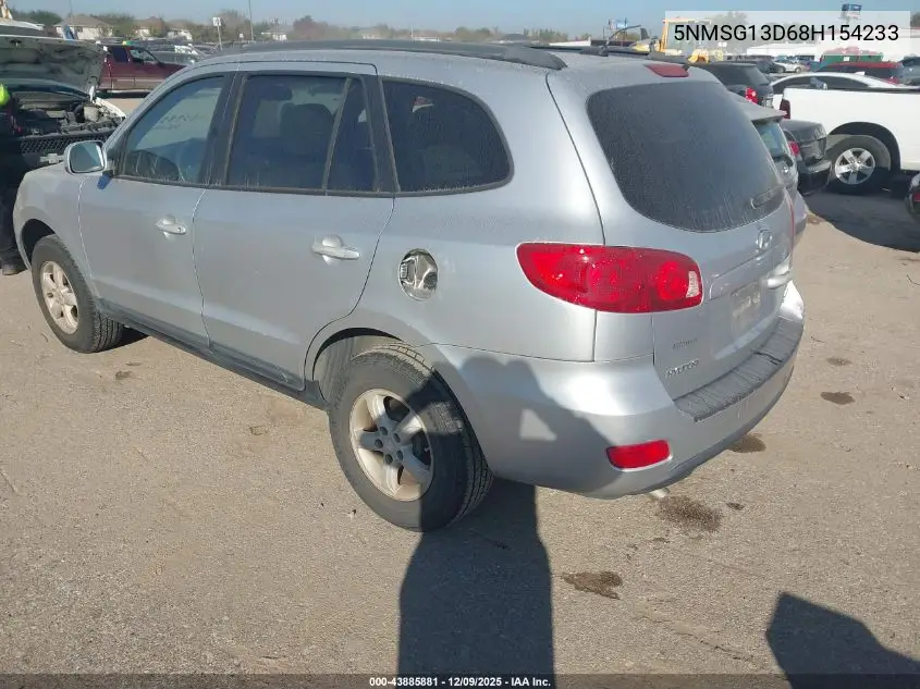 5NMSG13D68H154233 2008 Hyundai Santa Fe Gls