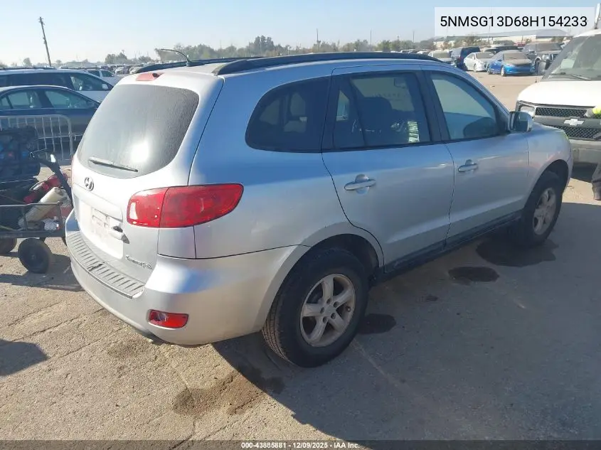 5NMSG13D68H154233 2008 Hyundai Santa Fe Gls