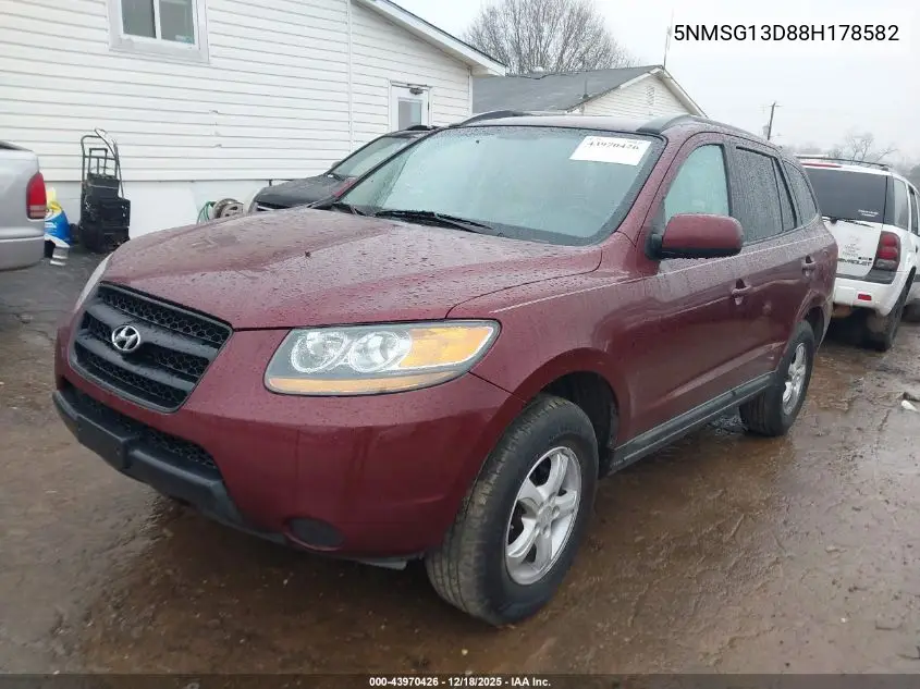 5NMSG13D88H178582 2008 Hyundai Santa Fe Gls