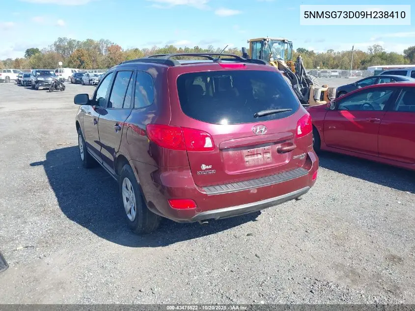 5NMSG73D09H238410 2009 Hyundai Santa Fe Gls