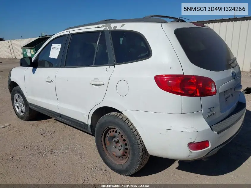 5NMSG13D49H324266 2009 Hyundai Santa Fe Gls