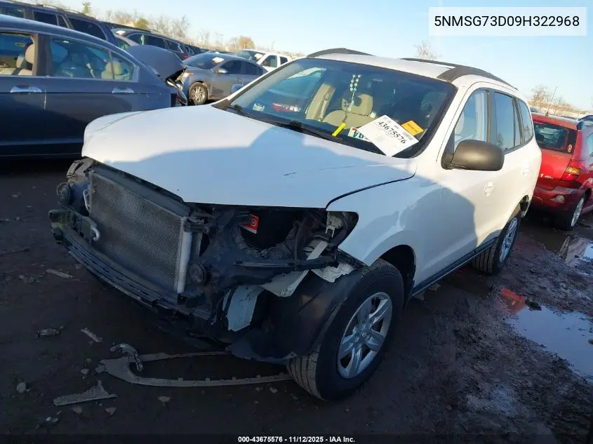 5NMSG73D09H322968 2009 Hyundai Santa Fe Gls