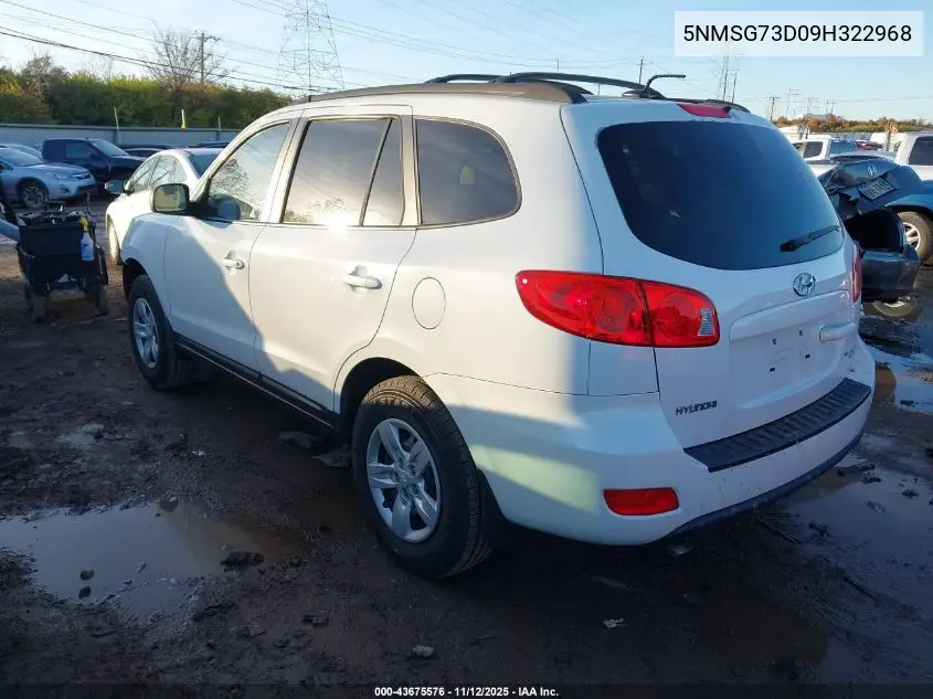 5NMSG73D09H322968 2009 Hyundai Santa Fe Gls