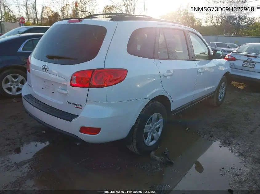 5NMSG73D09H322968 2009 Hyundai Santa Fe Gls