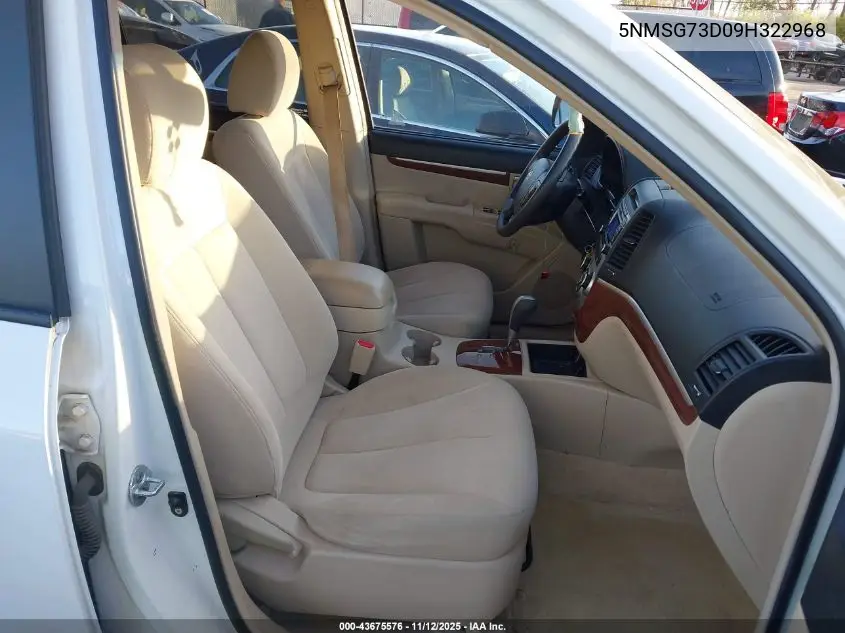 5NMSG73D09H322968 2009 Hyundai Santa Fe Gls