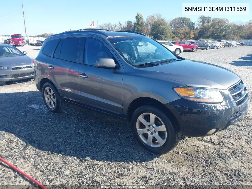 5NMSH13E49H311569 2009 Hyundai Santa Fe Limited