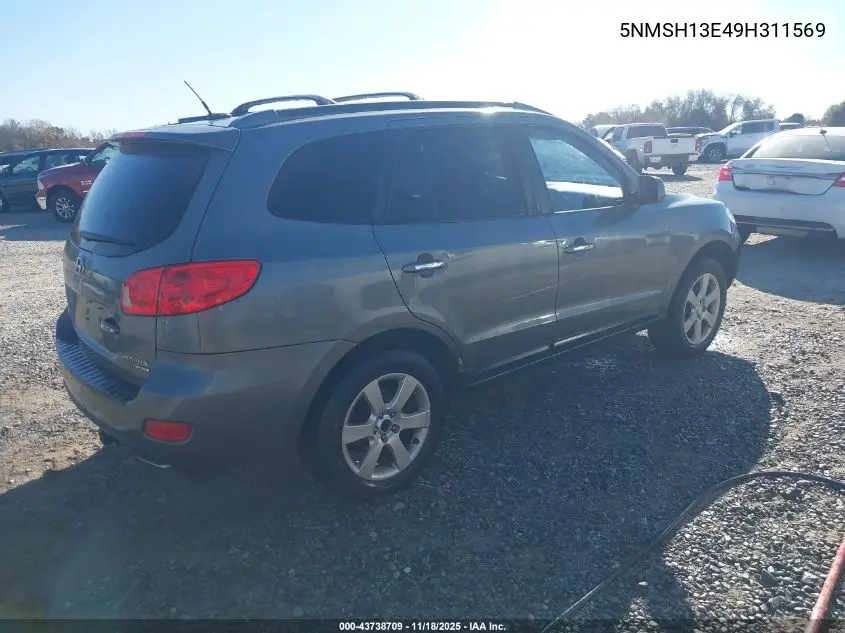 5NMSH13E49H311569 2009 Hyundai Santa Fe Limited