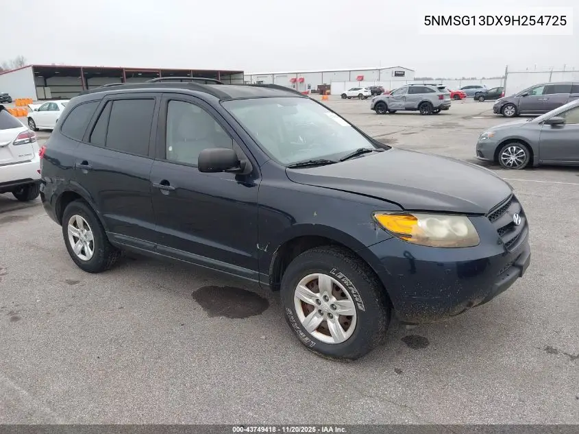 5NMSG13DX9H254725 2009 Hyundai Santa Fe Gls