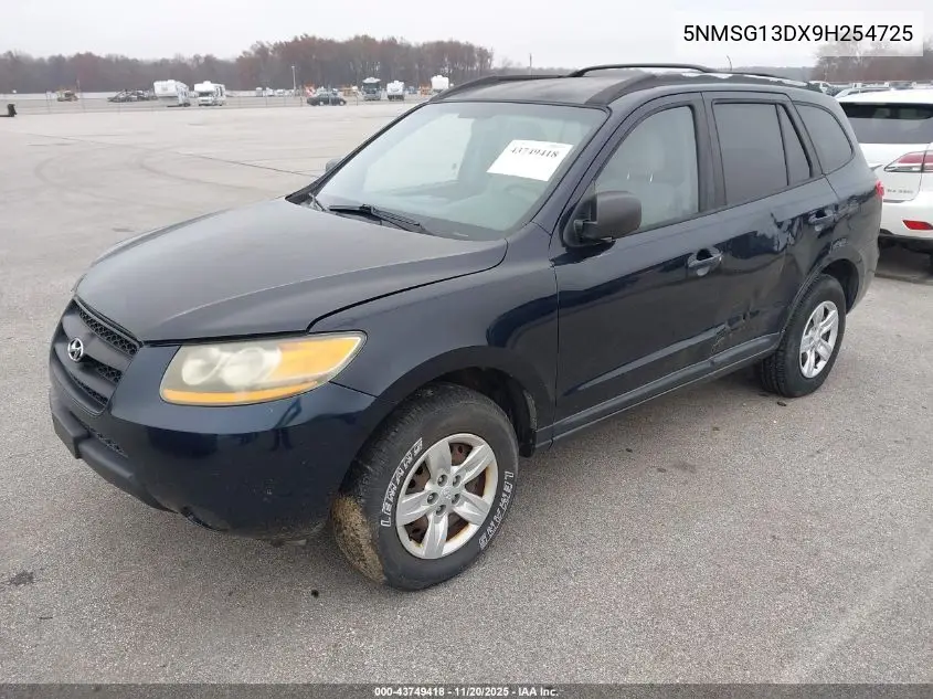 5NMSG13DX9H254725 2009 Hyundai Santa Fe Gls