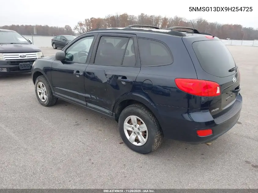 5NMSG13DX9H254725 2009 Hyundai Santa Fe Gls