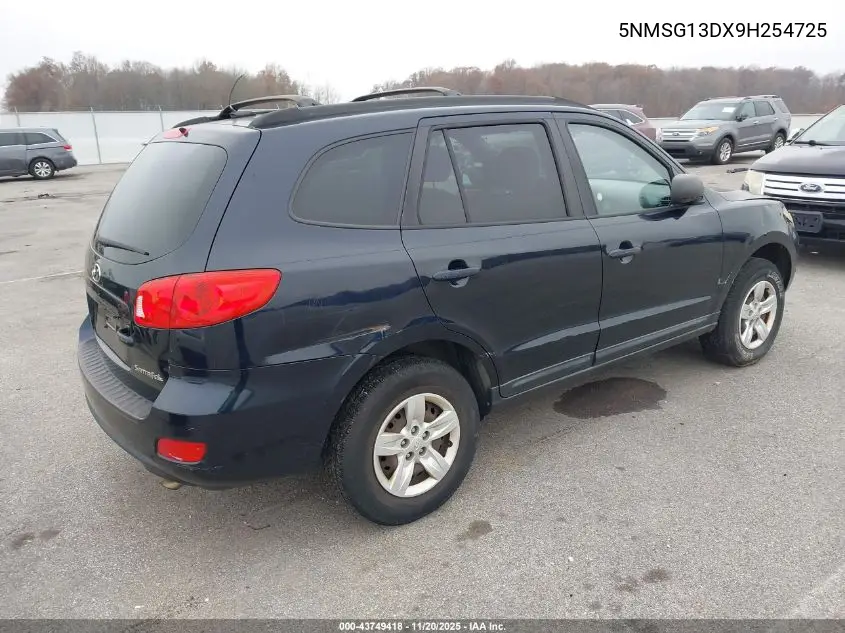 5NMSG13DX9H254725 2009 Hyundai Santa Fe Gls