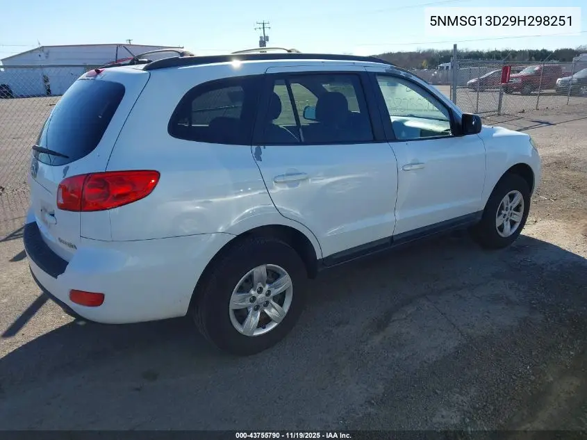 5NMSG13D29H298251 2009 Hyundai Santa Fe Gls