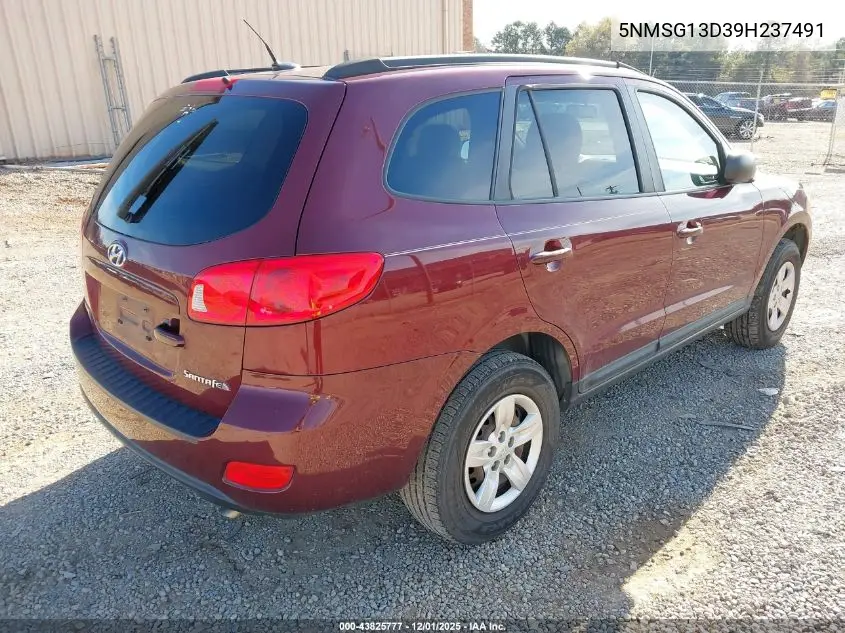 5NMSG13D39H237491 2009 Hyundai Santa Fe Gls