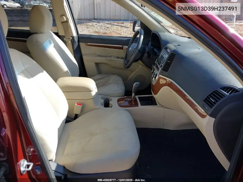 5NMSG13D39H237491 2009 Hyundai Santa Fe Gls