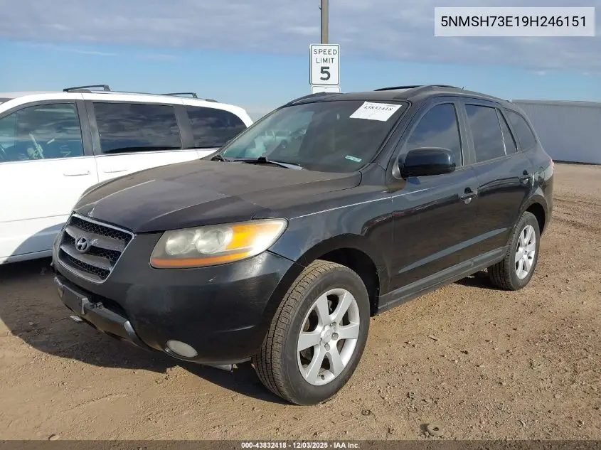 5NMSH73E19H246151 2009 Hyundai Santa Fe Se