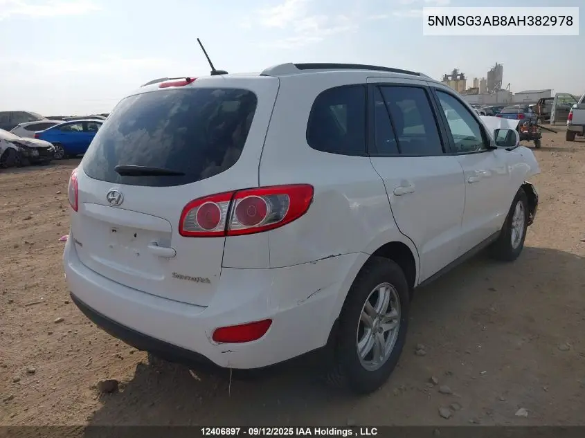 5NMSG3AB8AH382978 2010 Hyundai Santa Fe Gls