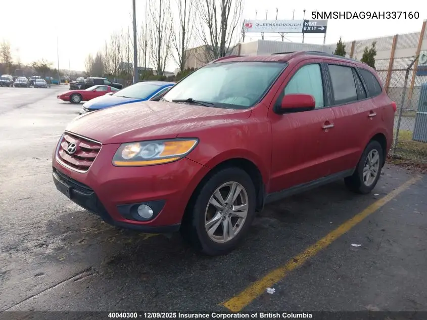 5NMSHDAG9AH337160 2010 Hyundai Santa Fe Se