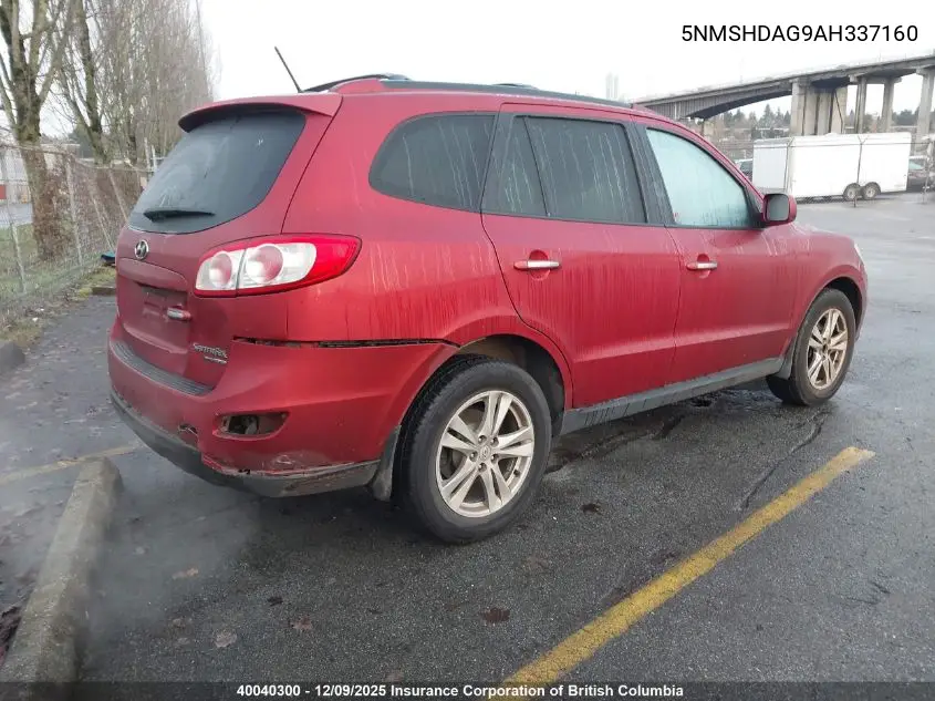 5NMSHDAG9AH337160 2010 Hyundai Santa Fe Se