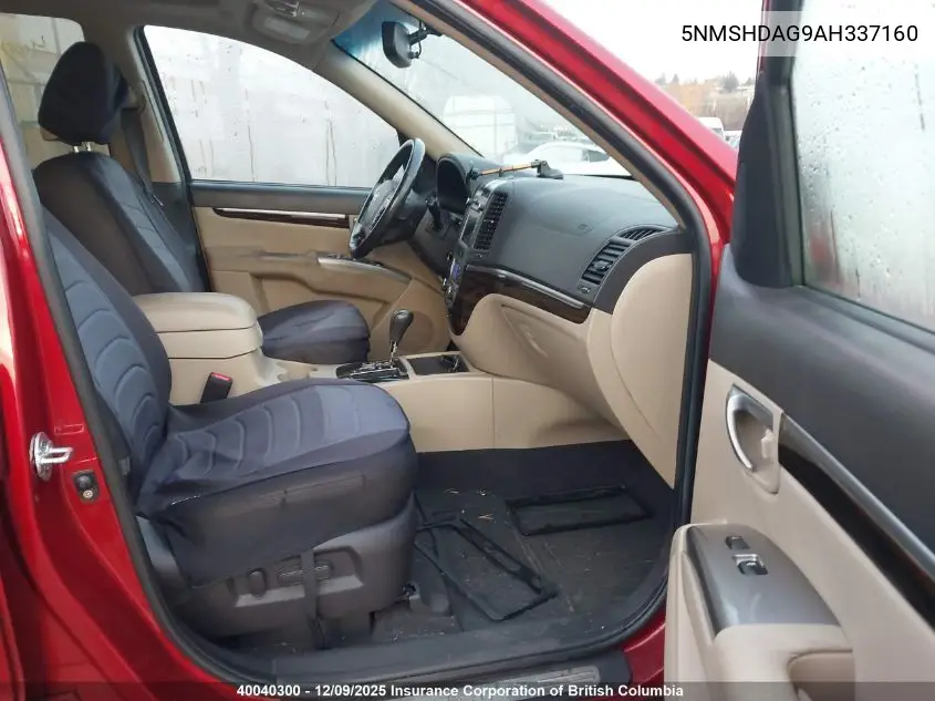 5NMSHDAG9AH337160 2010 Hyundai Santa Fe Se