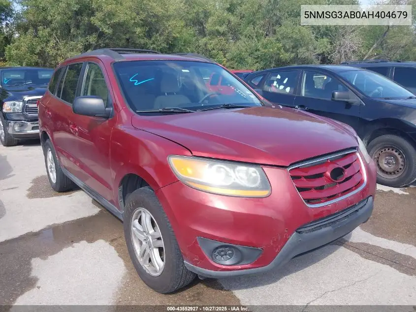 5NMSG3AB0AH404679 2010 Hyundai Santa Fe Gls