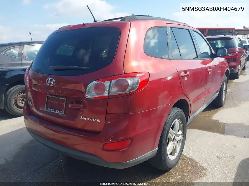 5NMSG3AB0AH404679 2010 Hyundai Santa Fe Gls