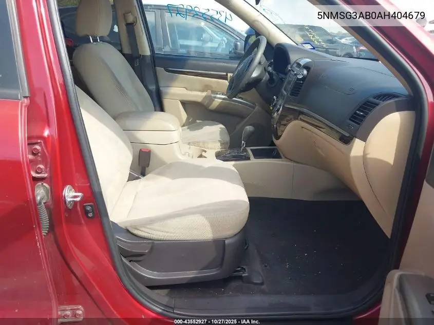 5NMSG3AB0AH404679 2010 Hyundai Santa Fe Gls
