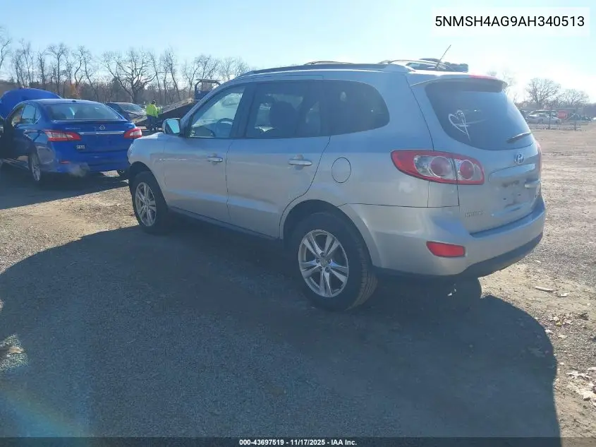 5NMSH4AG9AH340513 2010 Hyundai Santa Fe Se