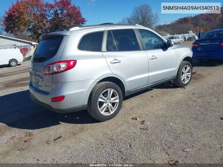 5NMSH4AG9AH340513 2010 Hyundai Santa Fe Se