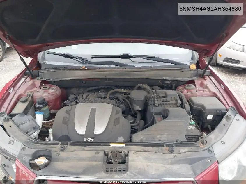 5NMSH4AG2AH364880 2010 Hyundai Santa Fe Se
