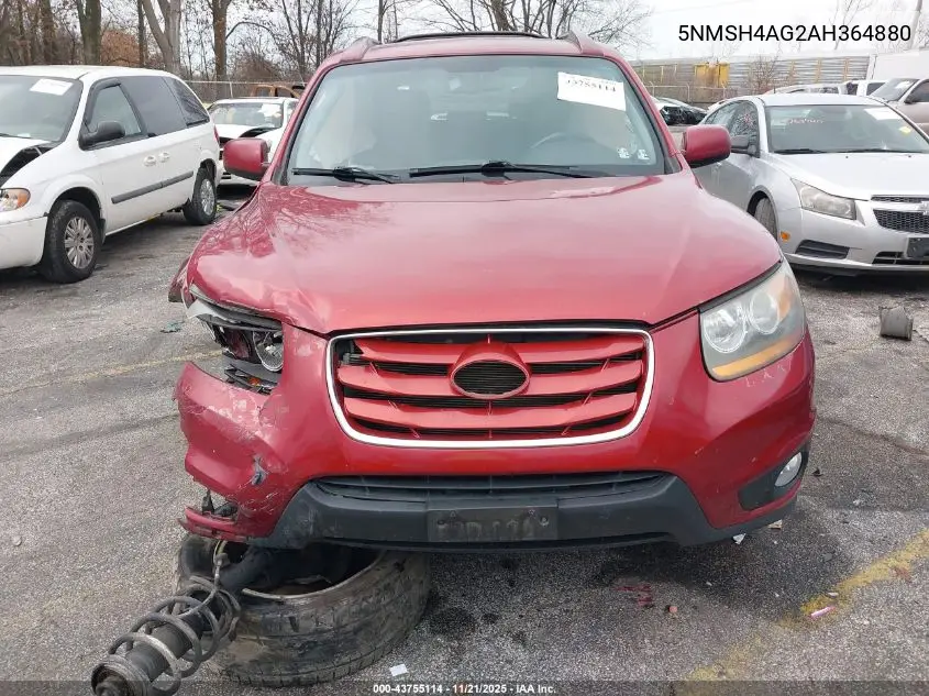 5NMSH4AG2AH364880 2010 Hyundai Santa Fe Se