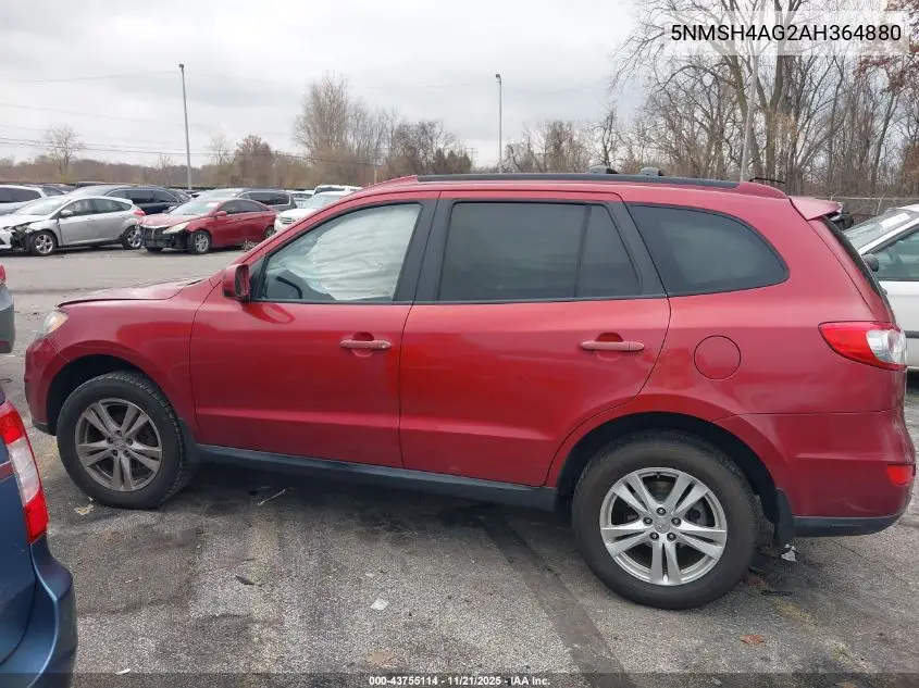 5NMSH4AG2AH364880 2010 Hyundai Santa Fe Se