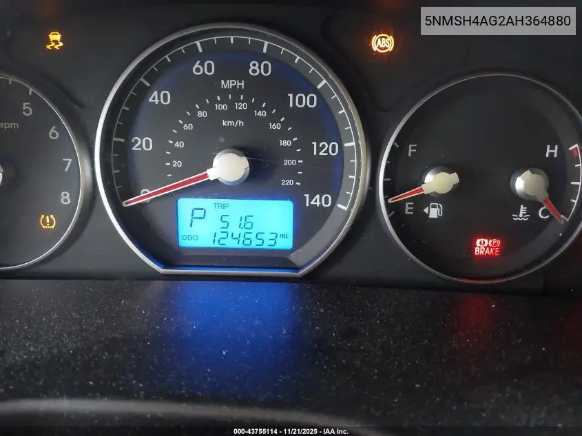 5NMSH4AG2AH364880 2010 Hyundai Santa Fe Se