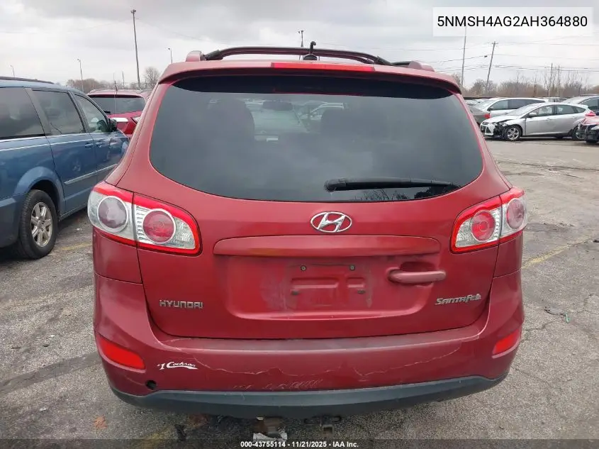 5NMSH4AG2AH364880 2010 Hyundai Santa Fe Se