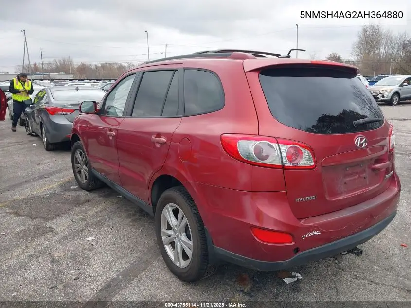 5NMSH4AG2AH364880 2010 Hyundai Santa Fe Se