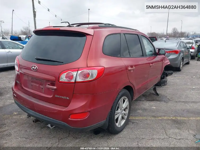5NMSH4AG2AH364880 2010 Hyundai Santa Fe Se